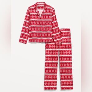 Red Snowflake Women’s Flannel Pajama Set 3x,4x